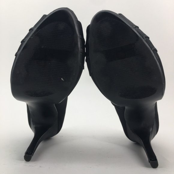 KELLY & KATIE Black Peep-toe Platform Pumps Size 8 - Picture 5 of 6